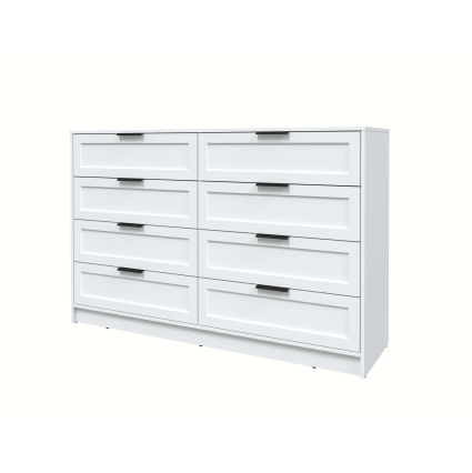 Kомод Тренд КТ-К157 (Белый платинум ЛДСП/ Белый ЛМДФ) Ш1565 В1020 Г451